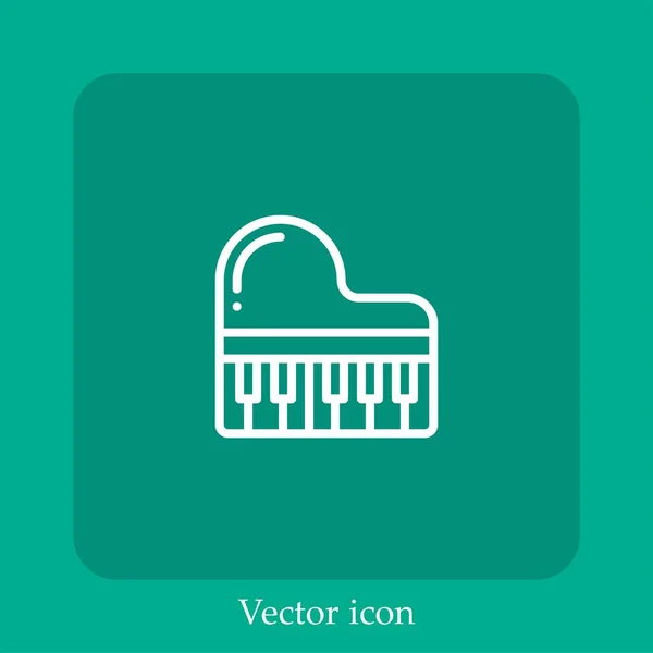 Zongora Vektor Ikon Lineáris Ikon Vonal Szerkeszthető Stroke — Stock Vector