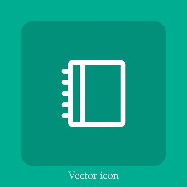 Icône Vectorielle Journal Icône Linéaire Ligne Avec Course Modifiable — Image vectorielle