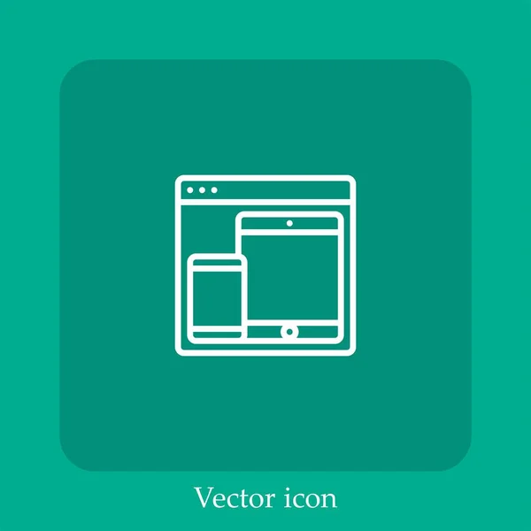 Icône Vectorielle Plate Forme Icône Linéaire Ligne Avec Course Modifiable — Image vectorielle