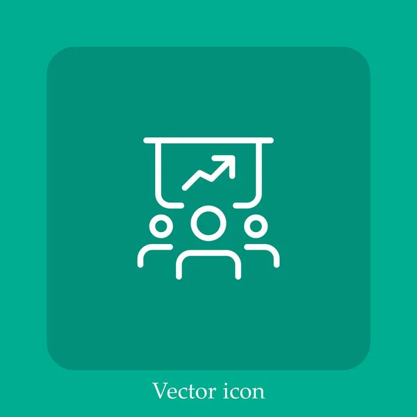 Geschäftspräsentation Vektor Symbol Lineare Icon Line Mit Editierbarem Strich — Stockvektor