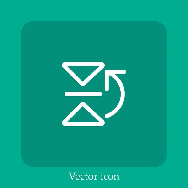 Ícone Vetor Flip Linear Icon Line Com Curso Editável — Vetor de Stock