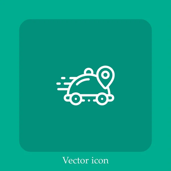 Значок Вектора Доставки Продуктов Питания Линейный Icon Line Редактируемым Ударом — стоковый вектор