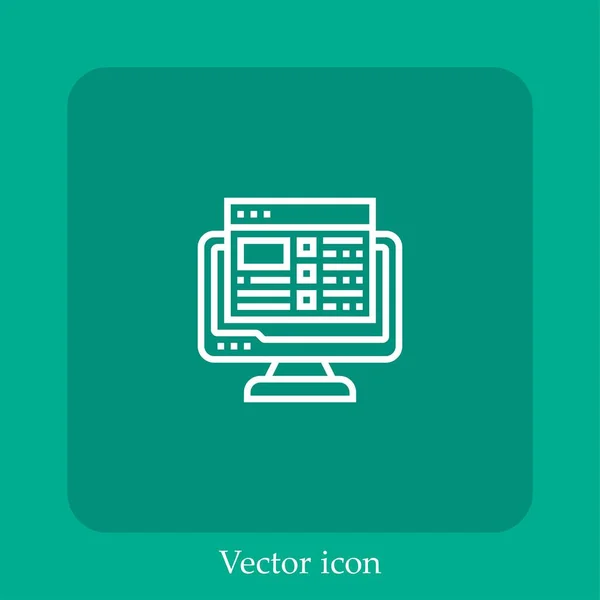 Lista Tareas Icono Vectorial Icon Line Lineal Con Carrera Editable — Archivo Imágenes Vectoriales