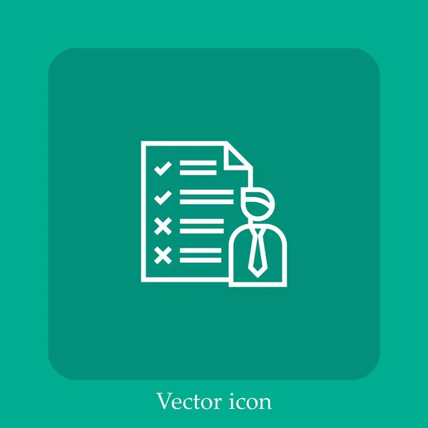 Requisito Icono Vectorial Icon Line Lineal Con Carrera Editable — Vector de stock