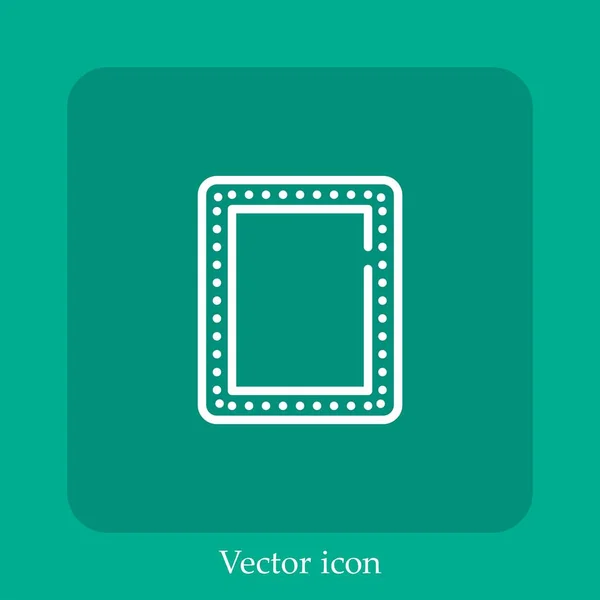 Ícone Vetor Espelho Linear Icon Line Com Curso Editável — Vetor de Stock