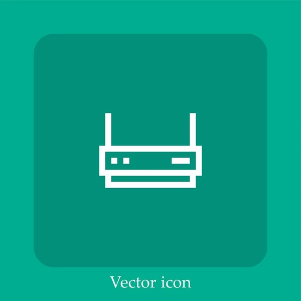 Icône Vectorielle Modem Icône Linéaire Ligne Avec Course Modifiable — Image vectorielle