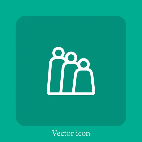 Team Vektor Icon Lineare Icon Line Mit Editierbarem Strich — Stockvektor