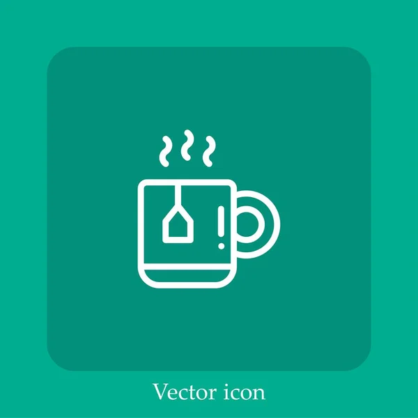 Ícone Vetor Copo Chá Icon Line Linear Com Curso Editável — Vetor de Stock