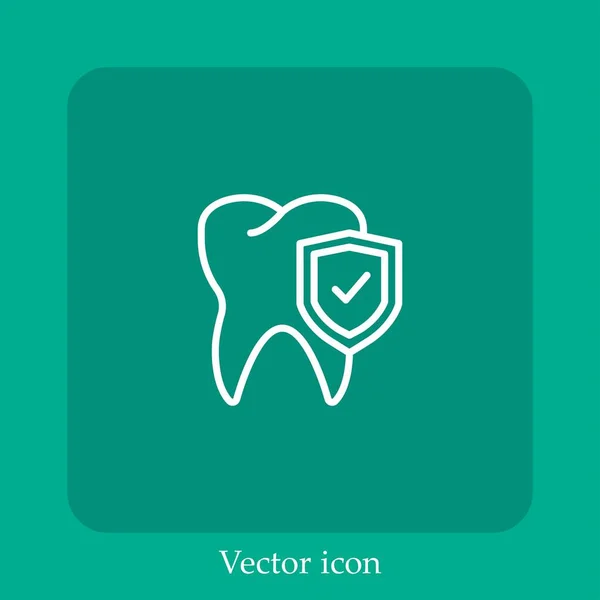 Ícone Vetor Dente Linear Icon Line Com Curso Editável — Vetor de Stock