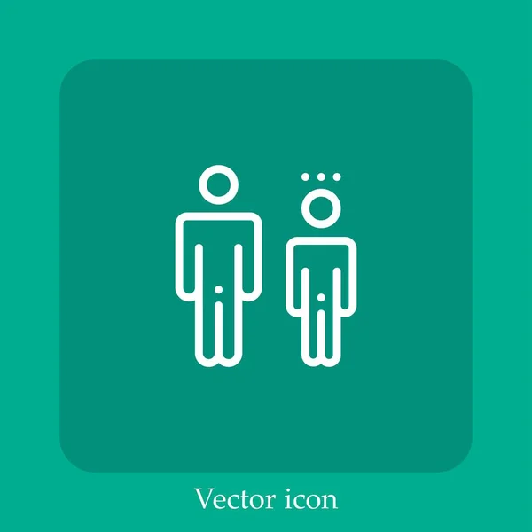 Child Consent Vector Icon Linear Icon Line Editable Stroke — Stock Vector