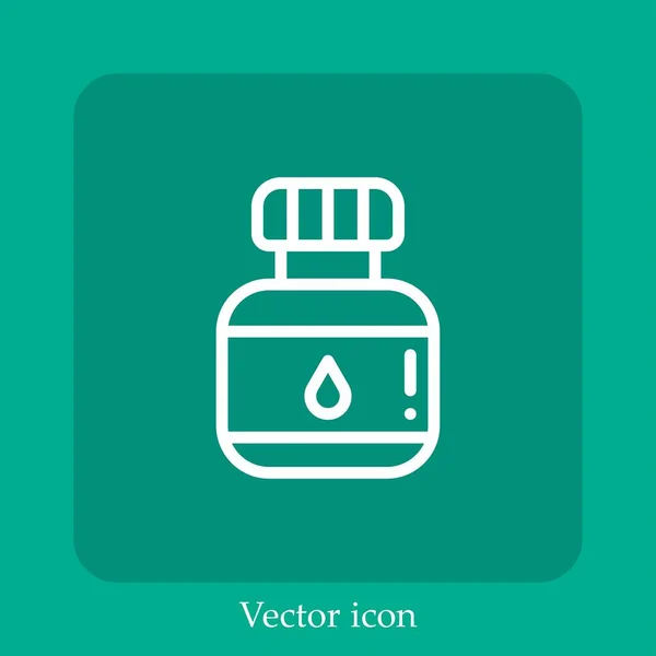 Icono Vector Tinta Icon Line Lineal Con Carrera Editable — Vector de stock