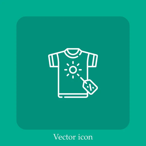 Camiseta Vector Icono Icon Line Lineal Con Carrera Editable — Vector de stock