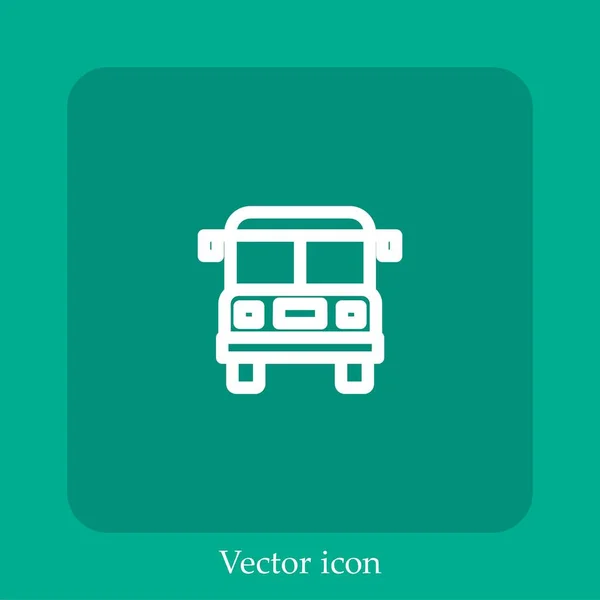 Ícone Vetor Barramento Linear Icon Line Com Curso Editável — Vetor de Stock