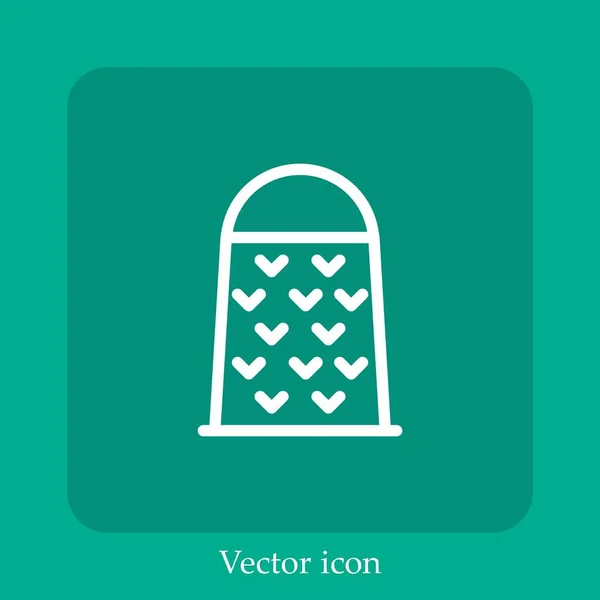 Grater Vector Icon Linear Icon Line Editable Stroke — Stock Vector