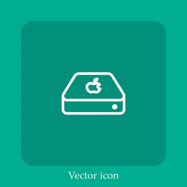 Mac Mini Ícone Vetorial Linear Icon Line Com Curso Editável — Vetor de Stock