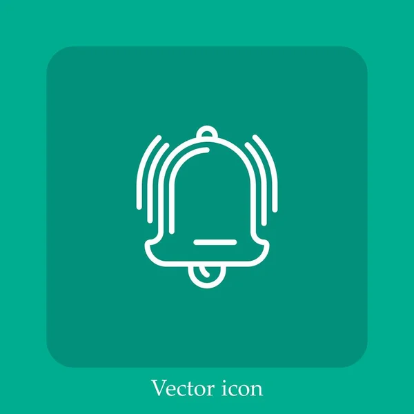 Bell Vector Icon Linear Icon Line Editable Stroke — Stock Vector
