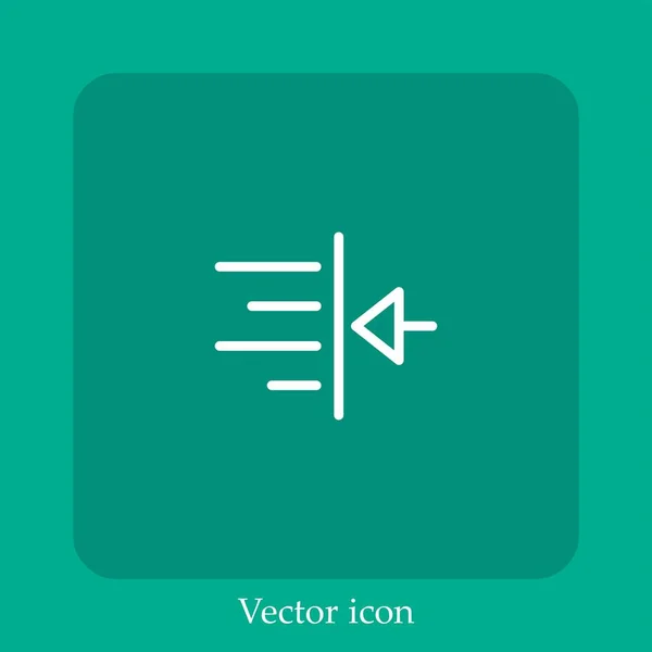 Icono Vector Sangría Derecha Icon Line Lineal Con Carrera Editable — Vector de stock