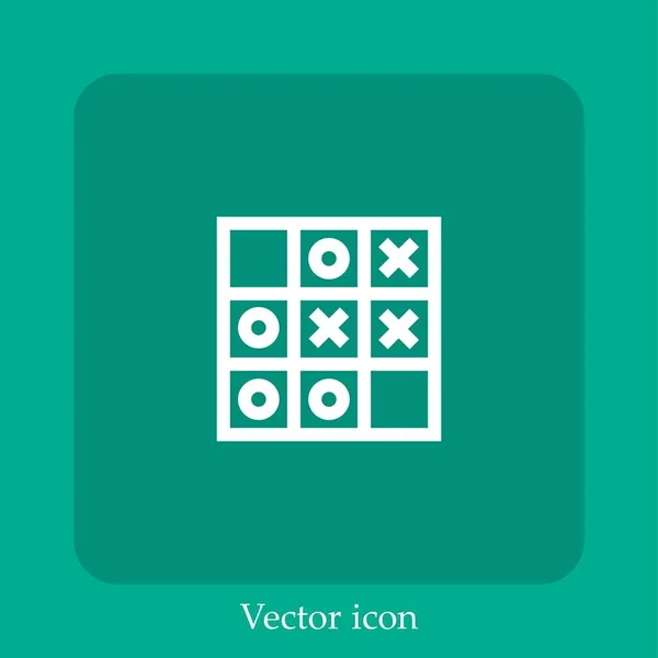 Icono Del Vector Del Juego Icon Line Lineal Con Carrera — Vector de stock