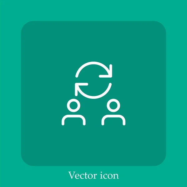 Restablecer Icono Vectorial Icon Line Lineal Con Carrera Editable — Vector de stock