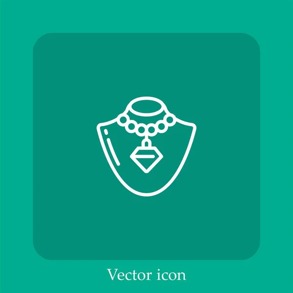 Necklace Vector Icon Linear Icon Line Editable Stroke — Stock Vector