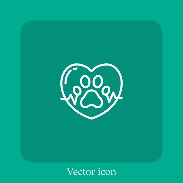 Icône Vectorielle Santé Icône Linéaire Ligne Avec Course Modifiable — Image vectorielle