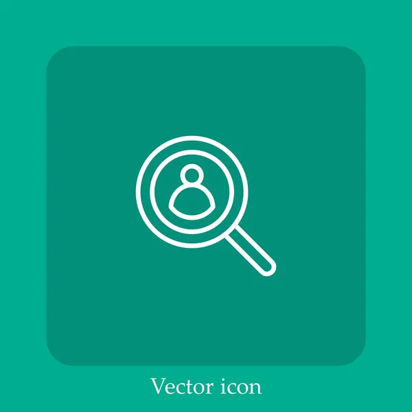 Icona Vettoriale Ricerca Icon Line Lineare Con Tratto Modificabile — Vettoriale Stock