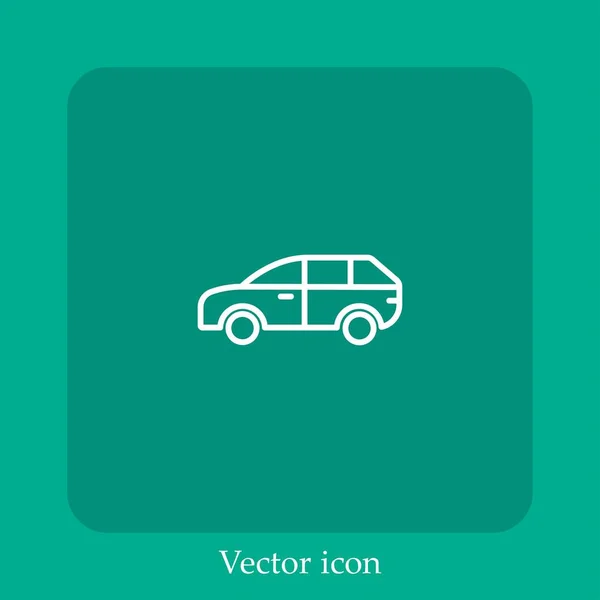 Icono Vector Coche Suv Icon Line Lineal Con Carrera Editable — Vector de stock