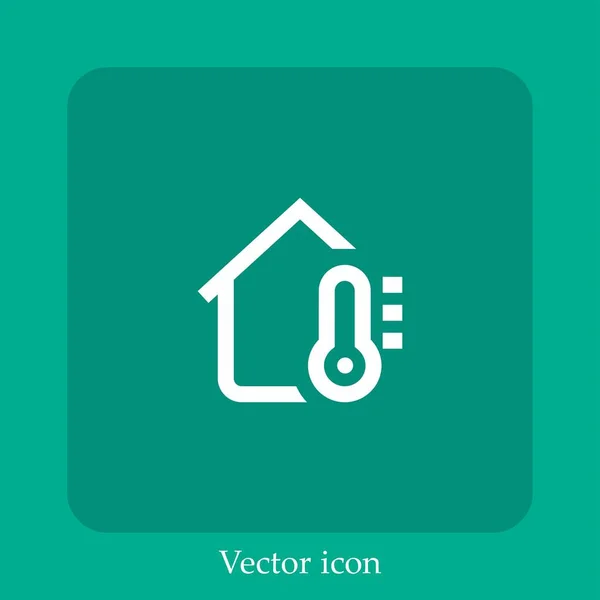 Icône Vectorielle Chauffante Icône Linéaire Ligne Avec Course Modifiable — Image vectorielle