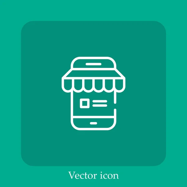 Icône Vectorielle Smartphone Icône Linéaire Ligne Avec Course Modifiable — Image vectorielle