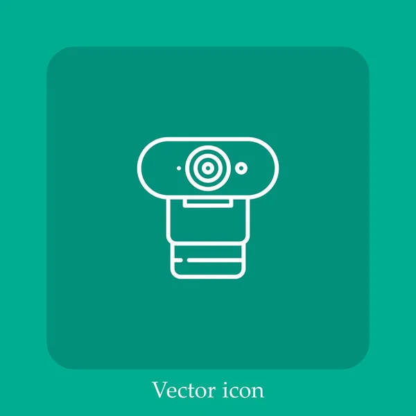 Icône Vectorielle Webcam Icône Linéaire Ligne Avec Course Modifiable — Image vectorielle