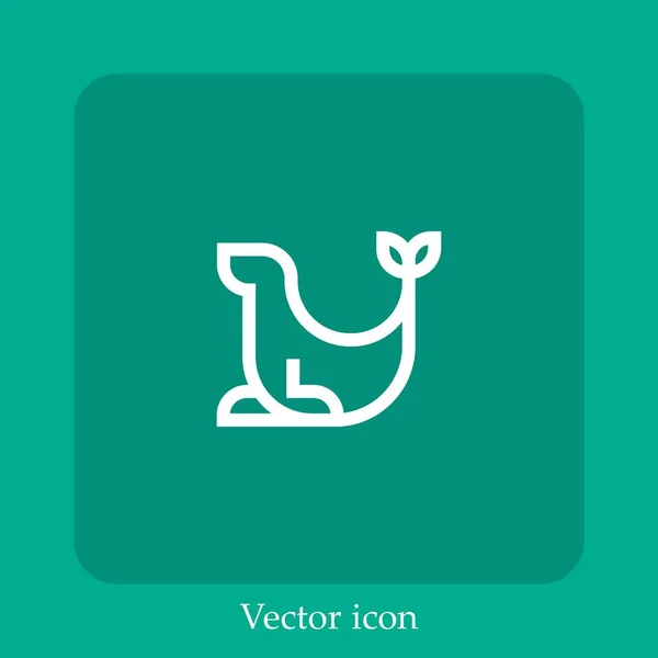 Ícone Vetor Selo Linear Icon Line Com Curso Editável — Vetor de Stock
