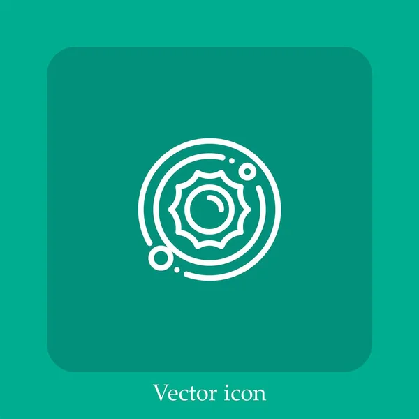 Ícone Vetor Sistema Solar Linear Icon Line Com Curso Editável — Vetor de Stock