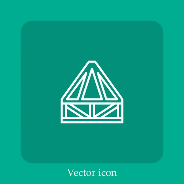 Icône Vectorielle Solidification Icône Linéaire Ligne Avec Course Modifiable — Image vectorielle