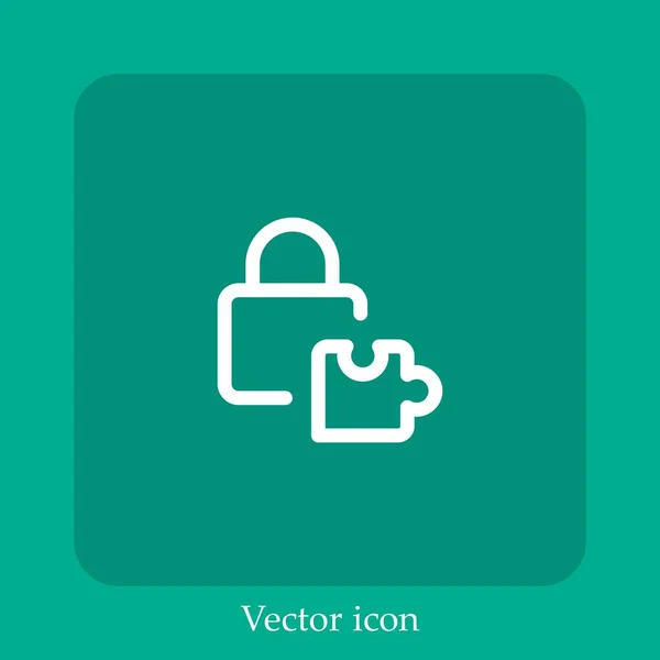 Ícone Vetor Quebra Cabeça Linear Icon Line Com Curso Editável — Vetor de Stock