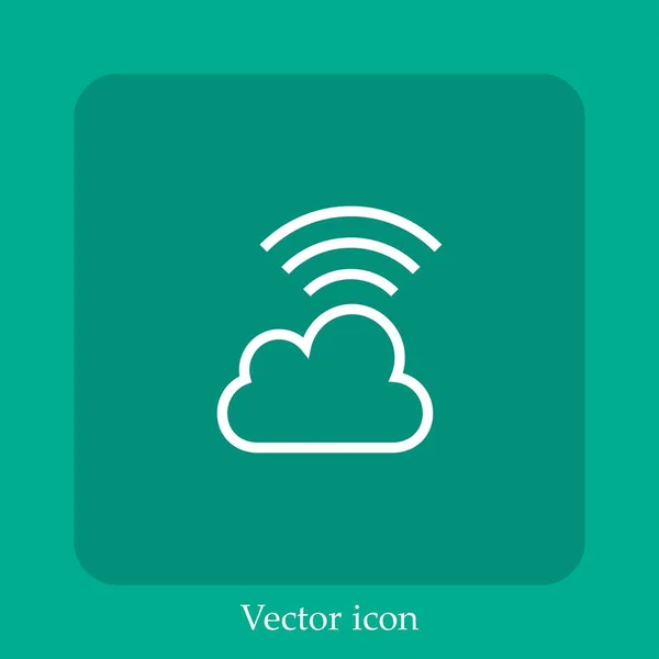 Cloud Computing Vektor Symbol Lineare Icon Line Mit Editierbarem Strich — Stockvektor