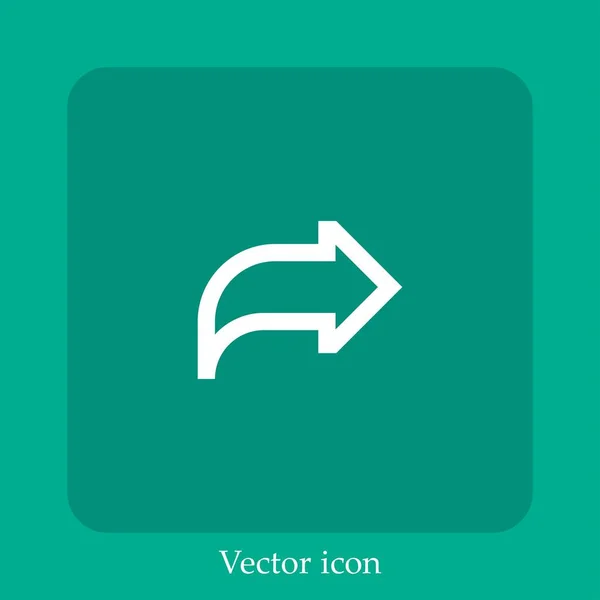 Siguiente Icono Vectorial Icono Lineal Línea Con Carrera Editable — Vector de stock