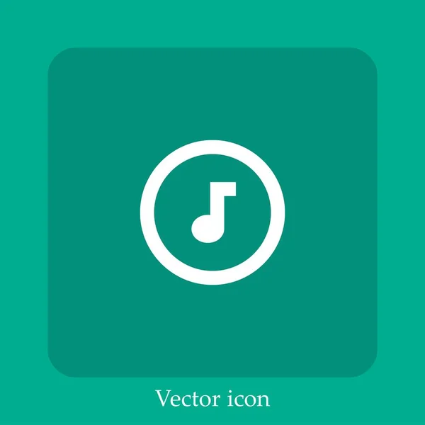 Ícone Vetor Música Linear Icon Line Com Curso Editável — Vetor de Stock