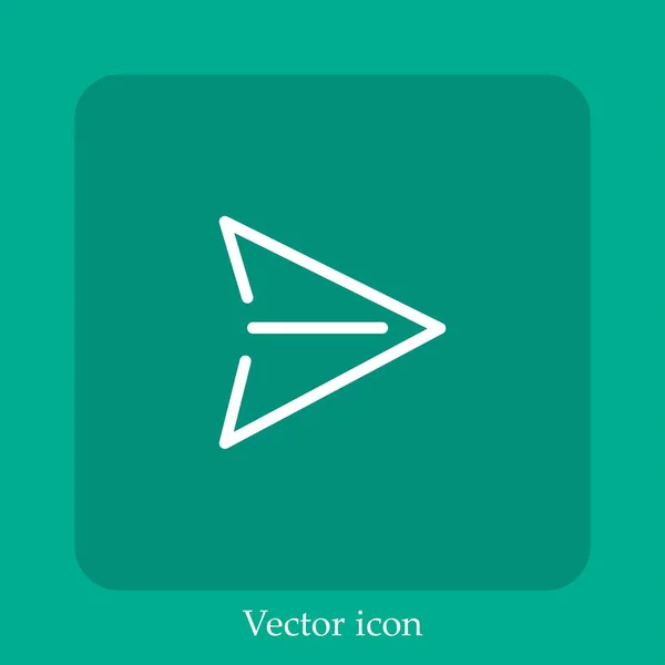 Punta Flecha Hacia Icono Del Vector Derecho Icon Line Lineal — Vector de stock