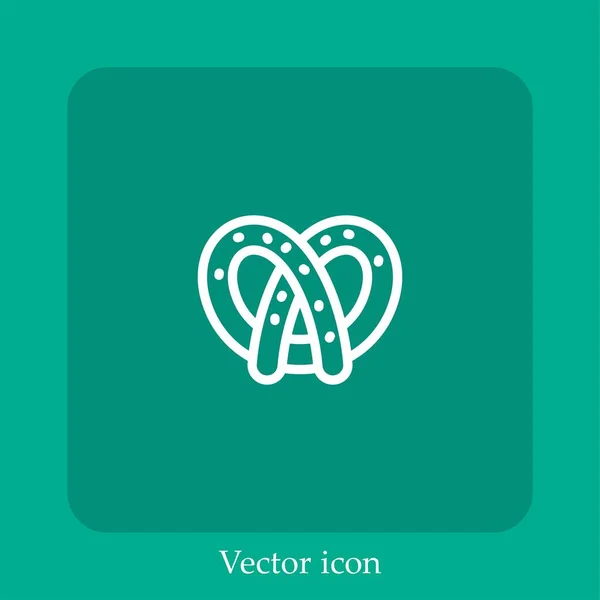 Große Brezel Vektor Symbol Lineare Icon Line Mit Editierbarem Strich — Stockvektor