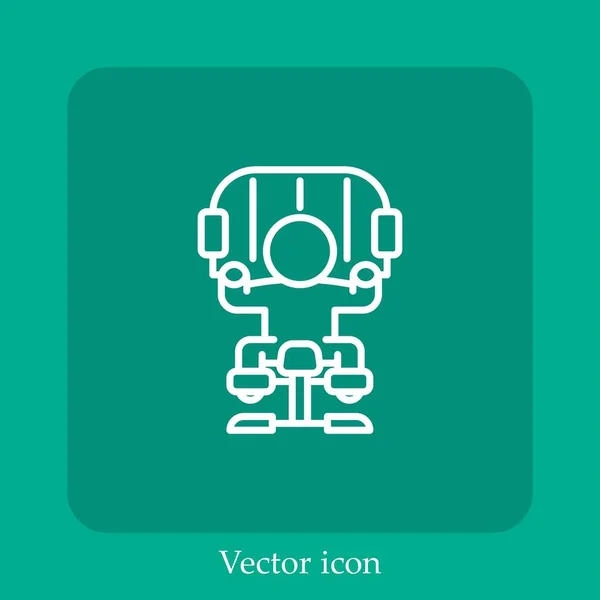 Brust Und Beine Übungen Vektor Symbol Lineare Icon Line Mit — Stockvektor
