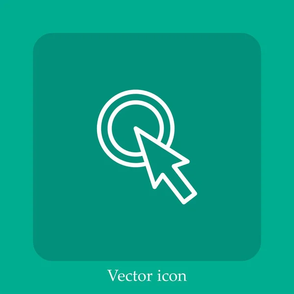 Icono Del Vector Del Cursor Icono Lineal Línea Con Carrera — Vector de stock