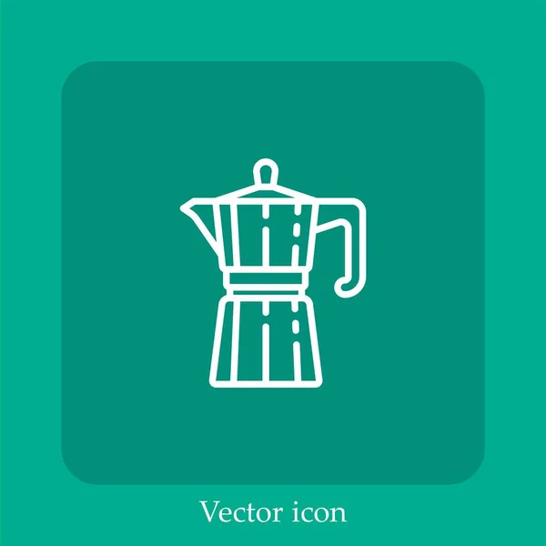 Wasserkocher Vektor Symbol Linear Icon Line Mit Editierbarem Strich — Stockvektor