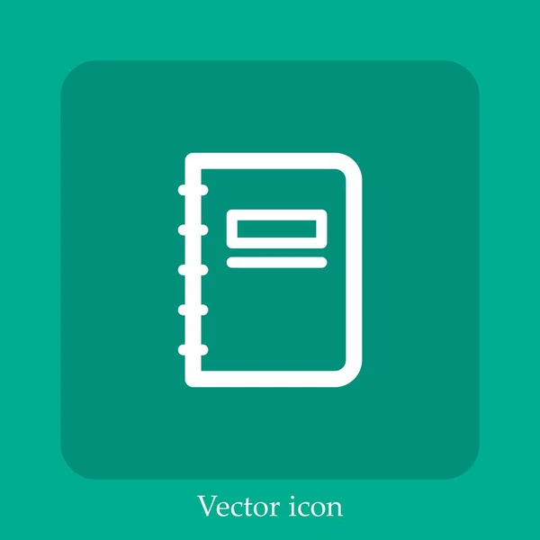 Ícone Vetorial Notebook Linear Icon Line Com Curso Editável — Vetor de Stock