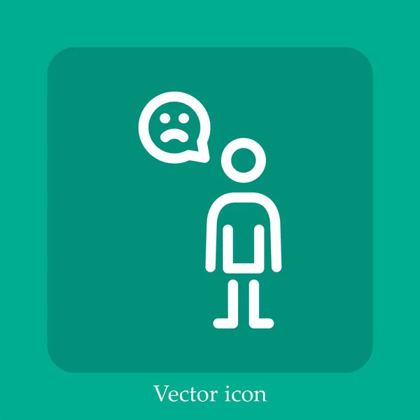 Traurige Emotion Vektor Symbol Lineare Icon Line Mit Editierbarem Strich — Stockvektor
