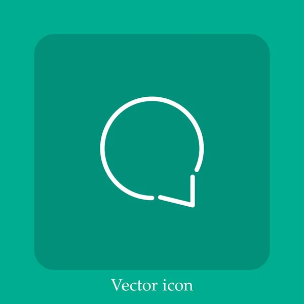 Einfaches Sprachblasenvektorsymbol Linear Icon Line Mit Editierbarem Strich — Stockvektor