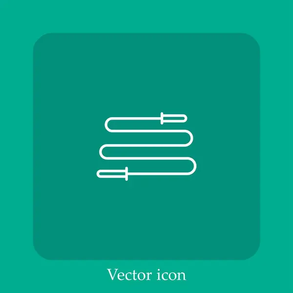 Saltar Icono Vector Cuerda Icon Line Lineal Con Carrera Editable — Vector de stock
