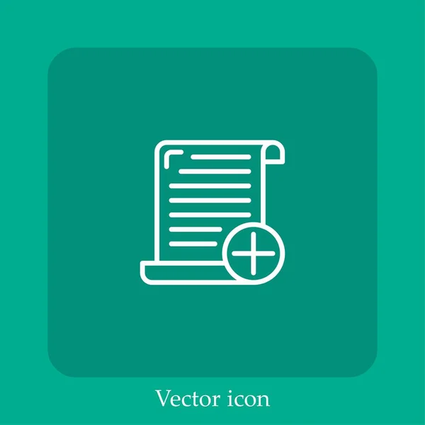 Dateivektorsymbol Lineare Icon Line Mit Editierbarem Strich Hinzufügen — Stockvektor