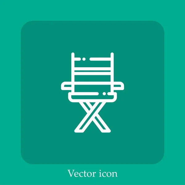 Icono Vector Silla Icon Line Lineal Con Carrera Editable — Vector de stock