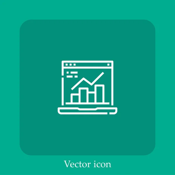 Ícone Vetor Dados Linear Icon Line Com Curso Editável — Vetor de Stock