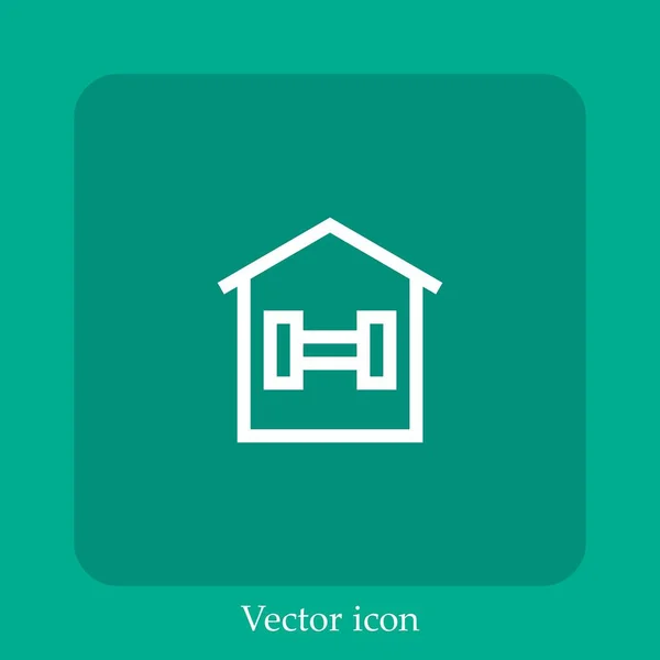 Ícone Vetor Fitness Linear Icon Line Com Curso Editável — Vetor de Stock